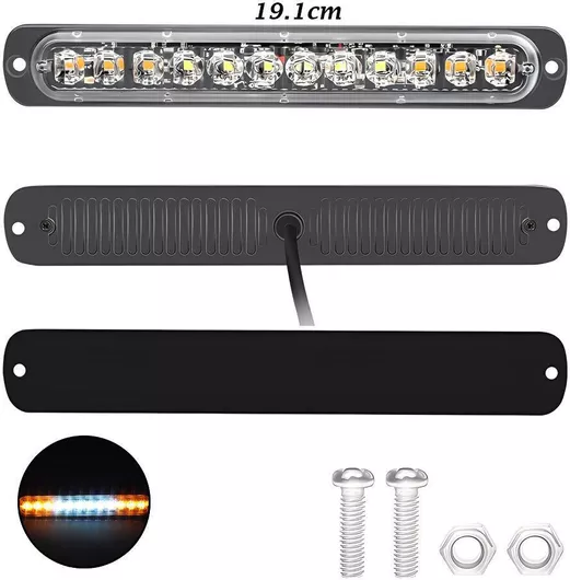 Led Φανάρι Λευκό Πορτοκαλί 18 Λειτουργίες 19.1cm 12v-24v 12 Smd 53411-1
