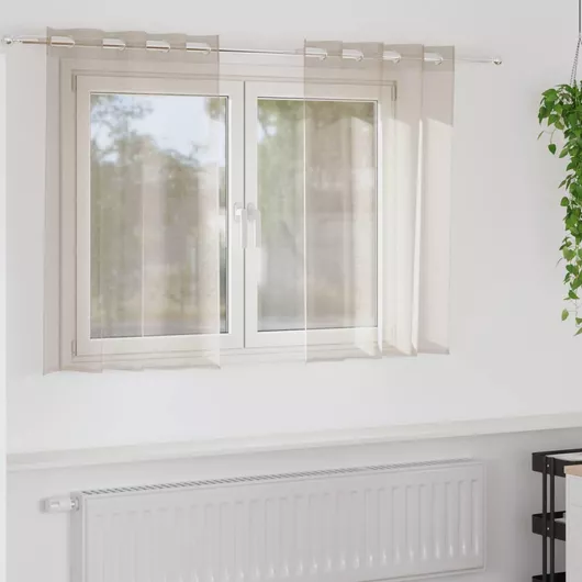 vidaXL Κουρτίνα Παραθύρου με Τρουκς Μπεζ 140x140cm - b531e253