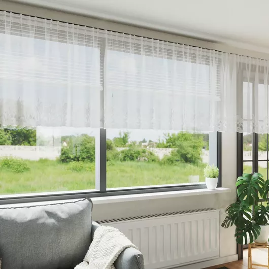 vidaXL Κουρτίνα Παραθύρου με Τρέσα Λευκό 400x100cm