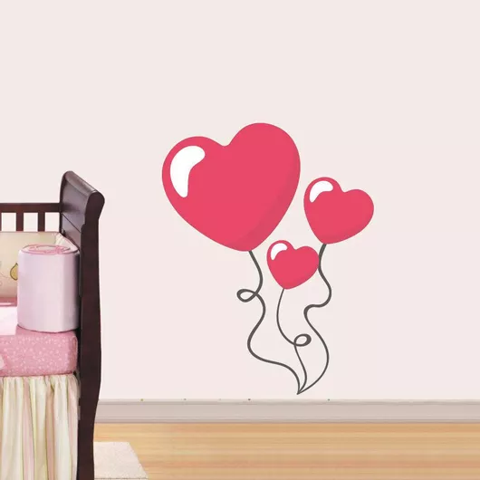 Παιδικό Παιδικό Διακοσμητικό Αυτοκόλλητο Τοίχου Τοίχου Μπαλόνια Καρδιές 120cm X 165cm