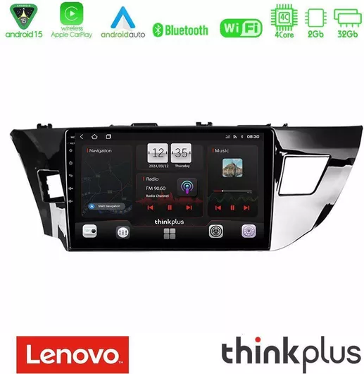 Lenovo Ηχοσύστημα Αυτοκινήτου για Toyota Corolla 2014-2016 (Bluetooth/USB/WiFi/GPS/Apple-Carplay/Android-Auto) με Οθόνη Αφής 9"