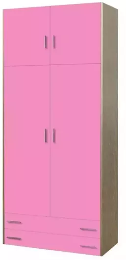 Δίφυλλη Παιδική Ντουλάπα Ροζ 105x240cm