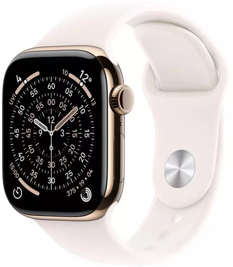 Apple Watch Series 11 Cellular Titanium 46mm Αδιάβροχο με eSIM & Παλμογράφο (Gold Titanium Case with Light Blush Sport Band - M/L)