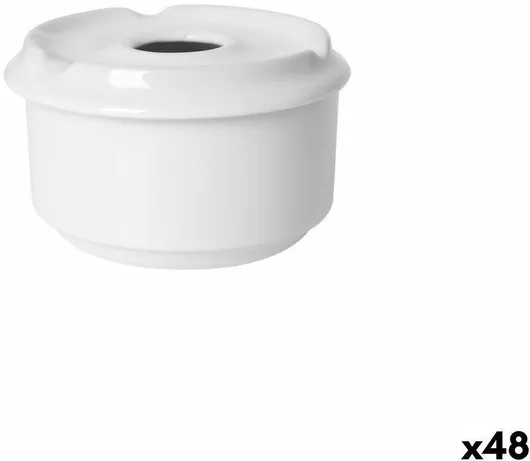 Σταχτοδοχείο Λευκό 11 X 11 X 7 Cm Πανδοχείο 48 Μονάδες