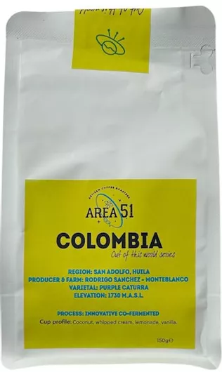 Area 51 Brazil / Colombia Out of This World Series Καφές Espresso Arabica Vanilla σε Κόκκους 150gr