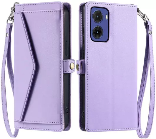 Θήκη για Motorola Moto G05 Wallet Multi-card Slot Leather Phone Case with Lanyard(Purple)