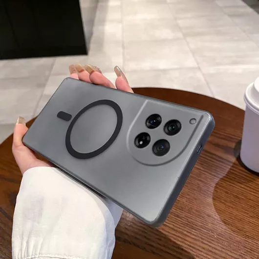 Θήκη για OnePlus 12 Fine Hole Ice Fog MagSafe PC Phone Case(Transparent Black)