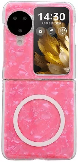 Θήκη για OPPO Find N3 Flip Pearlescent Shell Texture MagSafe Phone Case(Red)