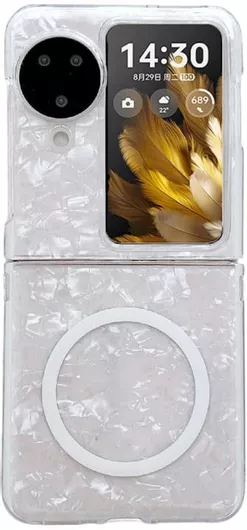 Θήκη για OPPO Find N3 Flip Pearlescent Shell Texture MagSafe Phone Case(White)