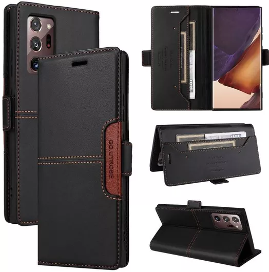 Θήκη για Samsung Galaxy Note20 Ultra GQUTROBE G01 RFID Anti-theft Leather Phone Case(Black)