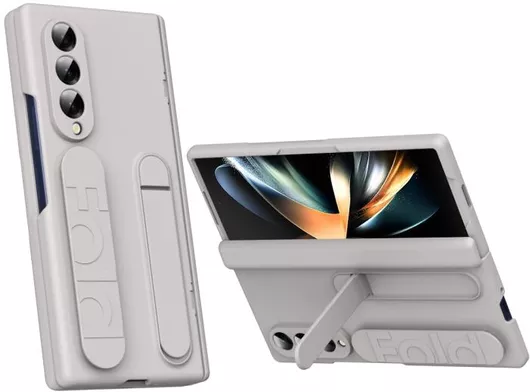 Θήκη για Samsung Galaxy Z Fold3 5G Bazher Shell Film Integrated Holder Shockproof Phone Case(Titanium original color)