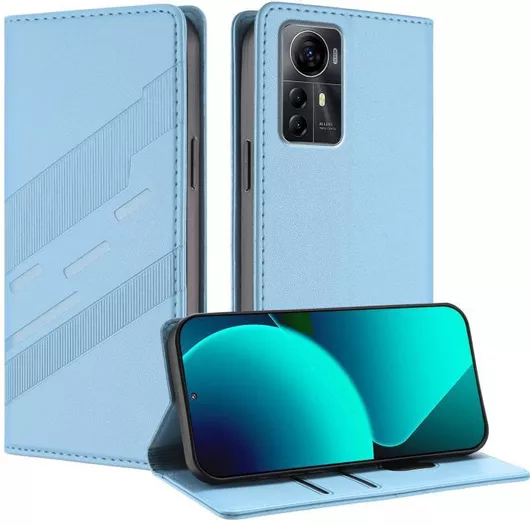 Θήκη για ZTE Blade A72s 4G / V41 Smart Embossed Multi-functional Wallet Retro Leather Phone Case(Light Blue)