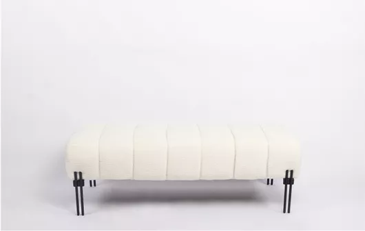 ArteLibre Ottoman Kubo Σκαμπό Σαλονιού Υφασμάτινο 40x116.5x50cm Λευκό