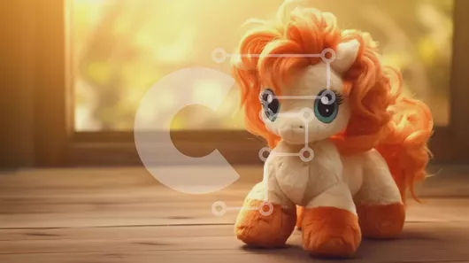 Intra Συλλεκτικό Ξύλινο Παζλ Plywood  4mm - Λούτρινο παιχνίδι πόνυ με πορτοκαλί χαίτη Σε Ξύλινο Κουτί - Διαστάσεις: 10x10 cm – 25 κομμάτια