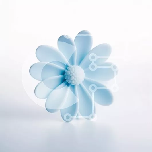 Intra Συλλεκτικό Ξύλινο Παζλ Plywood  4mm - Μικρό μπλε λουλούδι σε άσπρο φόντο Σε Ξύλινο Κουτί - Διαστάσεις: 10x10 cm – 25 κομμάτια