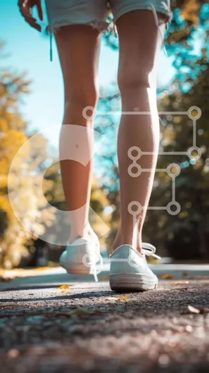 Intra Συλλεκτικό Ξύλινο Παζλ Plywood  4mm - Άτομο που περπατά με λευκά αθλητικά παπούτσια και σορτς Σε Ξύλινο Κουτί - Διαστάσεις Puzzle: 10x10 cm – 25 κομμάτια