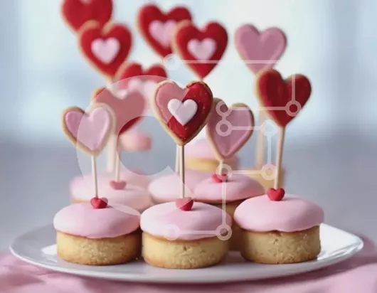 Intra Συλλεκτικό Ξύλινο Παζλ Plywood  4mm - Cupcakes με Pink Frosting και Διακοσμητικά Καρδιά Σε Ξύλινο Κουτί - Διαστάσεις: 10x10 cm – 25 κομμάτια