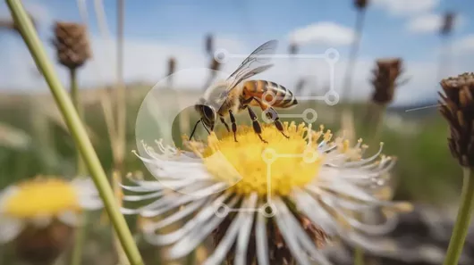 Intra Συλλεκτικό Ξύλινο Παζλ Plywood  4mm - Μέλισσα στο κίτρινο λουλούδι Σε Ξύλινο Κουτί - Διαστάσεις: 10x10 cm – 25 κομμάτια