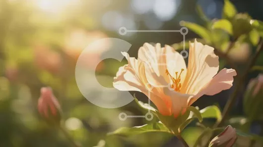 Intra Συλλεκτικό Ξύλινο Παζλ Plywood  4mm - Μονό ροζ λουλούδι στο έντονο φως του ήλιου Σε Ξύλινο Κουτί - Διαστάσεις: 10x10 cm – 25 κομμάτια