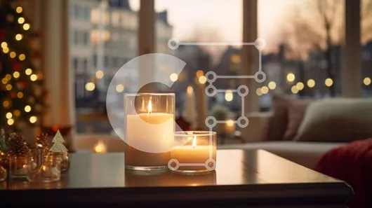 Intra Συλλεκτικό Ξύλινο Παζλ Plywood  4mm - Κεριά διακοπών στο τραπέζι Σε Ξύλινο Κουτί - Διαστάσεις: 10x10 cm – 25 κομμάτια