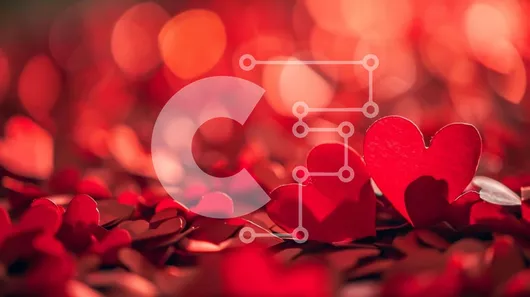 Intra Συλλεκτικό Ξύλινο Παζλ Plywood  4mm - Διακοσμήσεις για την ημέρα του Αγίου Βαλεντίνου - Κόκκινα χάρτινα κοψίματα σε σχήμα καρδιάς Σε Ξύλινο Κουτί - Διαστάσεις Puzzle: 10x10 cm – 25 κομμάτια