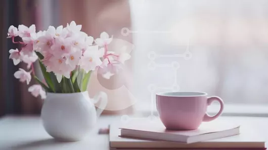 Intra Συλλεκτικό Ξύλινο Παζλ Plywood  4mm - Πρωινός καφές με βιβλία και λουλούδια στο τραπέζι Σε Ξύλινο Κουτί - Διαστάσεις: 10x10 cm – 25 κομμάτια