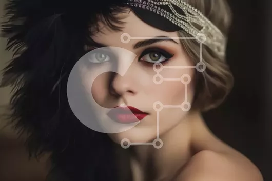 Intra Συλλεκτικό Ξύλινο Παζλ Plywood  4mm - Μοντέρνα γυναίκα με σκούρα μαλλιά και κόκκινα χείλη Σε Ξύλινο Κουτί - Διαστάσεις Puzzle: 10x10 cm – 25 κομμάτια