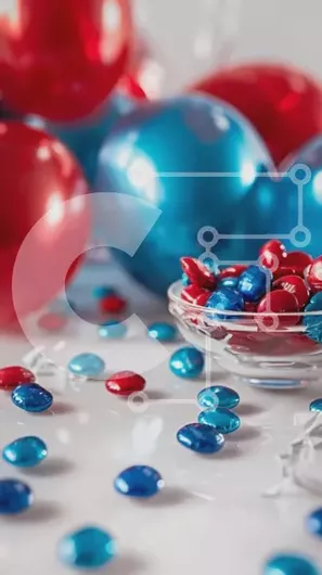 Intra Συλλεκτικό Ξύλινο Παζλ Plywood  4mm - Πολύχρωμο μπολ καραμέλα με μπαλόνια και κομφετί Σε Ξύλινο Κουτί - Διαστάσεις Puzzle: 10x10 cm – 25 κομμάτια