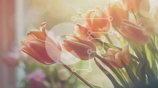 Intra Συλλεκτικό Ξύλινο Παζλ Plywood  4mm - Ροζ τουλίπες σε περβάζι παραθύρου Σε Ξύλινο Κουτί - Διαστάσεις: 10x10 cm – 25 κομμάτια