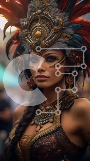 Intra Συλλεκτικό Ξύλινο Παζλ Plywood  4mm - Όμορφη εικόνα μιας γυναίκας των Μάγια που φοράει παραδοσιακό κόσμημα και κοσμήματα Σε Ξύλινο Κουτί - Διαστάσεις Puzzle: 10x10 cm – 25 κομμάτια