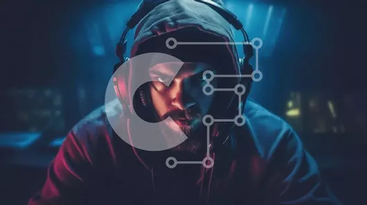 Intra Συλλεκτικό Ξύλινο Παζλ Plywood  4mm - Ασπρόμαυρη εικόνα ενός άνδρα με ακουστικά και κουκούλα Σε Ξύλινο Κουτί - Διαστάσεις Puzzle: 10x10 cm – 25 κομμάτια