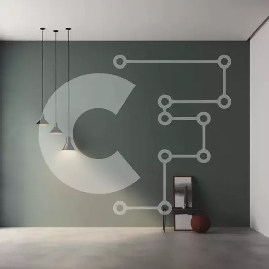 Intra Συλλεκτικό Ξύλινο Παζλ Plywood  4mm - Εσωτερικό δωματίου με πράσινο τοίχο, φωτιστικά, καρέκλα και μπάλες Σε Ξύλινο Κουτί - Διαστάσεις Puzzle: 10x10 cm – 25 κομμάτια