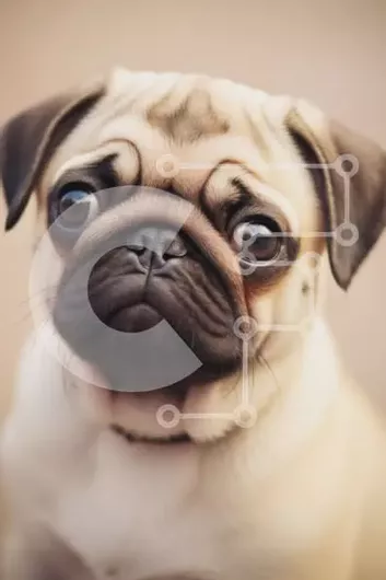 Intra Συλλεκτικό Ξύλινο Παζλ Plywood  4mm - Κοντινό πλάνο ενός σκύλου πατημασιά με εκφραστικά μάτια Σε Ξύλινο Κουτί - Διαστάσεις: 10x10 cm – 25 κομμάτια