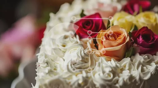 Intra Συλλεκτικό Ξύλινο Παζλ Plywood  4mm - Πολύχρωμο κέικ τριαντάφυλλου με γαρνιτούρες φρούτων Σε Ξύλινο Κουτί - Διαστάσεις: 10x10 cm – 25 κομμάτια