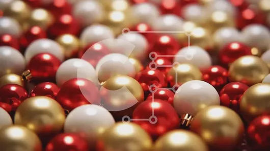 Intra Συλλεκτικό Ξύλινο Παζλ Plywood  4mm - Ομάδα διακοσμητικών κόκκινων, λευκών και χρυσών σφαιρών για εορταστική διακόσμηση Σε Ξύλινο Κουτί - Διαστάσεις: 10x10 cm – 25 κομμάτια