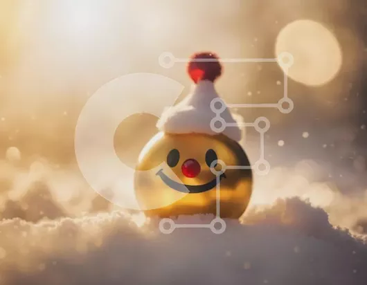 Intra Συλλεκτικό Ξύλινο Παζλ Plywood  4mm - Χρυσή Smiley Face Ball στο χιόνι Σε Ξύλινο Κουτί - Διαστάσεις Puzzle: 10x10 cm – 25 κομμάτια