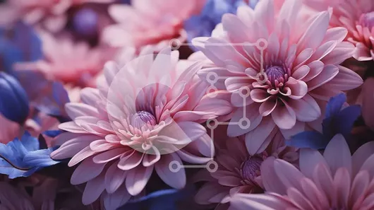 Intra Συλλεκτικό Ξύλινο Παζλ Plywood  4mm - Εκπληκτικό μπουκέτο με ροζ και μπλε λουλούδια Σε Ξύλινο Κουτί - Διαστάσεις: 10x10 cm – 25 κομμάτια