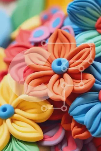 Intra Συλλεκτικό Ξύλινο Παζλ Plywood  4mm - Πολύχρωμα πλαστικά λουλούδια Σε Ξύλινο Κουτί - Διαστάσεις: 10x10 cm – 25 κομμάτια