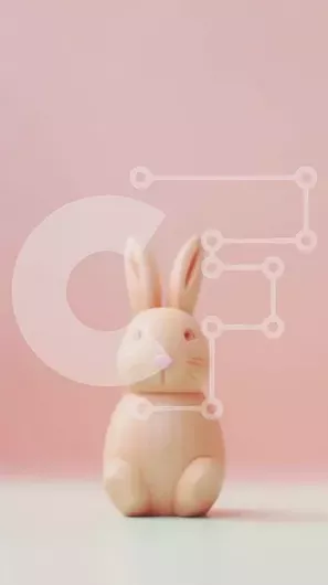 Intra Συλλεκτικό Ξύλινο Παζλ Plywood  4mm - Μικρό ξύλινο παιχνίδι λαγουδάκι σε πορτοκαλί φόντο Σε Ξύλινο Κουτί - Διαστάσεις Puzzle: 10x10 cm – 25 κομμάτια