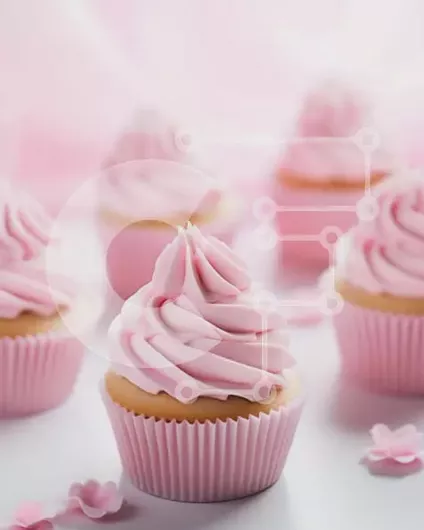 Intra Συλλεκτικό Ξύλινο Παζλ Plywood  4mm - Ποικιλία cupcakes με ροζ γλάσο και λουλούδια Σε Ξύλινο Κουτί - Διαστάσεις: 10x10 cm – 25 κομμάτια