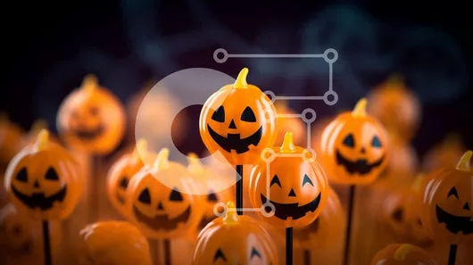 Intra Συλλεκτικό Ξύλινο Παζλ Plywood  4mm - Απόκριες κολοκύθες σε ραβδιά στο σκοτάδι Σε Ξύλινο Κουτί - Διαστάσεις Puzzle: 10x10 cm – 25 κομμάτια