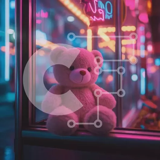 Intra Συλλεκτικό Ξύλινο Παζλ Plywood  4mm - Teddy Bear με φώτα νέον Σε Ξύλινο Κουτί - Διαστάσεις: 10x10 cm – 25 κομμάτια