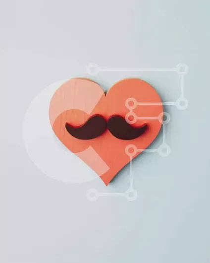 Intra Συλλεκτικό Ξύλινο Παζλ Plywood  4mm - Ξύλινο αντικείμενο σε σχήμα καρδιάς με μουστάκι Σε Ξύλινο Κουτί - Διαστάσεις: 10x10 cm – 25 κομμάτια