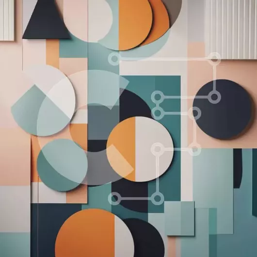 Intra Συλλεκτικό Ξύλινο Παζλ Plywood  4mm - Πολύχρωμο γεωμετρικό σχέδιο με κύκλους, τετράγωνα και τρίγωνα Σε Ξύλινο Κουτί - Διαστάσεις Puzzle: 10x10 cm – 25 κομμάτια