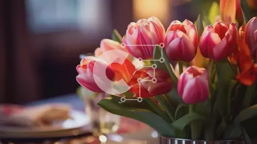 Intra Συλλεκτικό Ξύλινο Παζλ Plywood  4mm - Κομψή τραπεζαρία με τουλίπες και ποτήρια κρασιού Σε Ξύλινο Κουτί - Διαστάσεις Puzzle: 10x10 cm – 25 κομμάτια