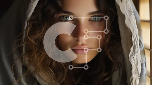 Intra Συλλεκτικό Ξύλινο Παζλ Plywood  4mm - Κομψή νεαρή γυναίκα με σγουρά μαλλιά και πράσινα μάτια Σε Ξύλινο Κουτί - Διαστάσεις Puzzle: 10x10 cm – 25 κομμάτια