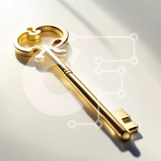 Intra Συλλεκτικό Ξύλινο Παζλ Plywood  4mm - Όμορφη εικόνα ενός χρυσού κλειδιού σε μια καθαρή λευκή επιφάνεια Σε Ξύλινο Κουτί - Διαστάσεις: 10x10 cm – 25 κομμάτια