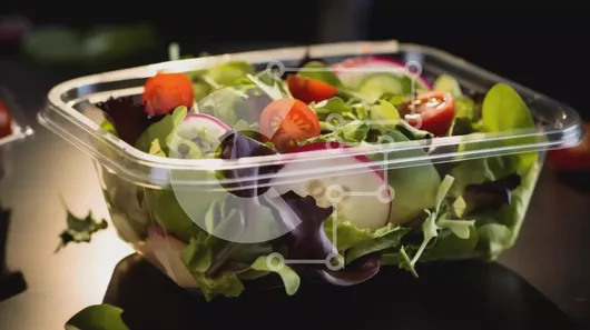 Intra Συλλεκτικό Ξύλινο Παζλ Plywood  4mm - Φρέσκα πράσινα σαλάτα σε πλαστικό δοχείο Σε Ξύλινο Κουτί - Διαστάσεις: 10x10 cm – 25 κομμάτια