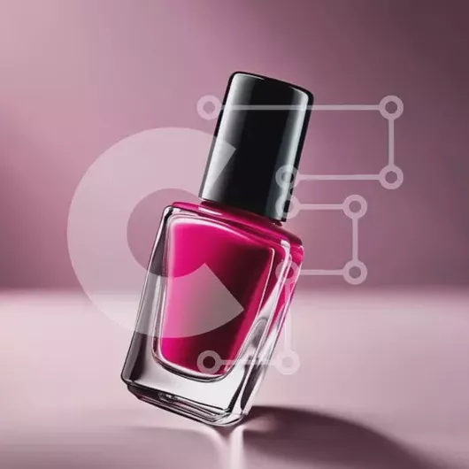 Intra Συλλεκτικό Ξύλινο Παζλ Plywood  4mm - Κομψό και μοντέρνο ροζ μπουκάλι βερνίκι νυχιών με μαύρο καπάκι Σε Ξύλινο Κουτί - Διαστάσεις: 10x10 cm – 25 κομμάτια