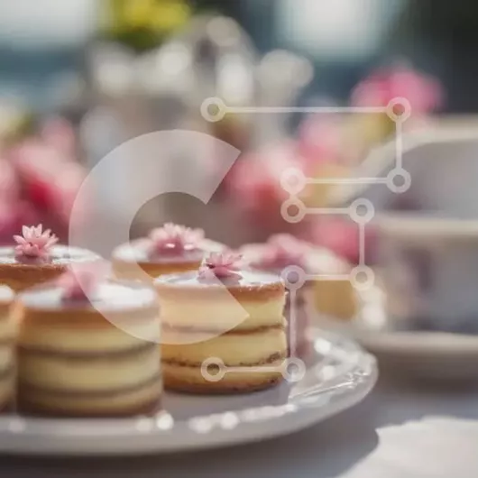 Intra Συλλεκτικό Ξύλινο Παζλ Plywood  4mm - Λαχταριστά κέικ με ροζ γλάσο και λουλούδια Σε Ξύλινο Κουτί - Διαστάσεις: 10x10 cm – 25 κομμάτια